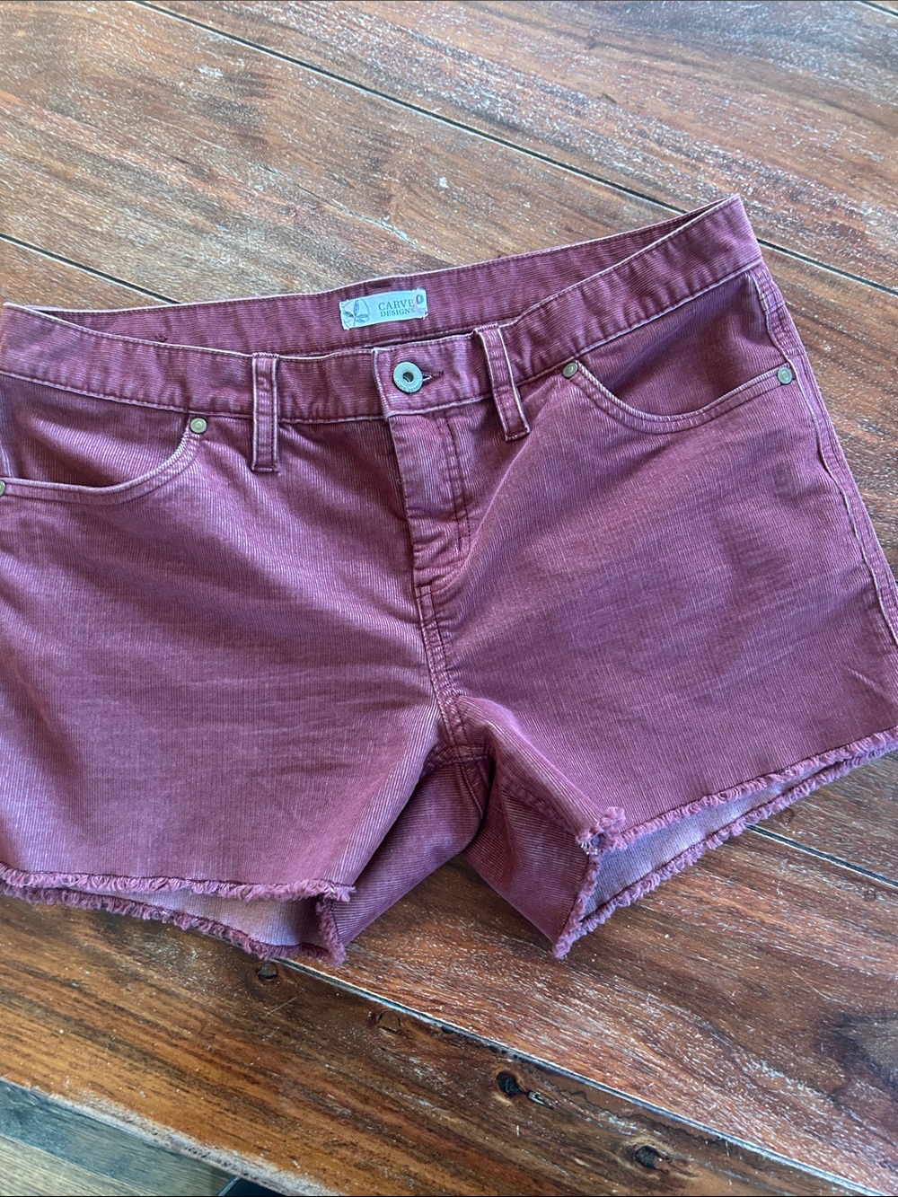 Carve Designs Women’s Burgundy Corduroy Cutoff 4"